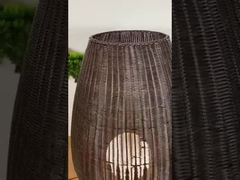 Außen Rattan Stativ Fußbodenlampe Led Schwarz Stehlicht Hotel Moderne Dekoration