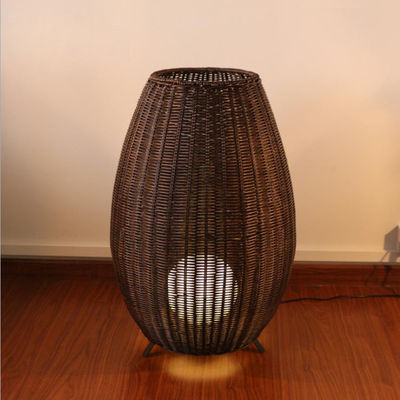 Außen Rattan Stativ Fußbodenlampe Led Schwarz Stehlicht Hotel Moderne Dekoration
