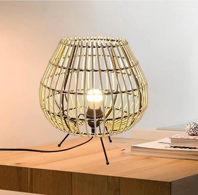 Natürliche Farbe Bambus Rattan Tischlampe Für Schlafzimmer