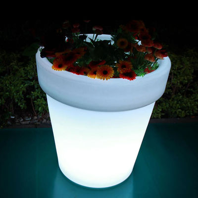 Wiederaufladbare LED-Lichterpflanzer, beleuchtete Pflanzer im Freien Rund Farbwechsel
