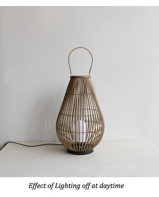 Landschaftliche Außenlaternen Rattan Gewebte Lampe Wiederaufladbare Anhänger