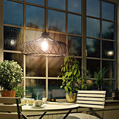 Bambus-Material Industrie-Stil Anhängerlampe mit Stecker und Schalter