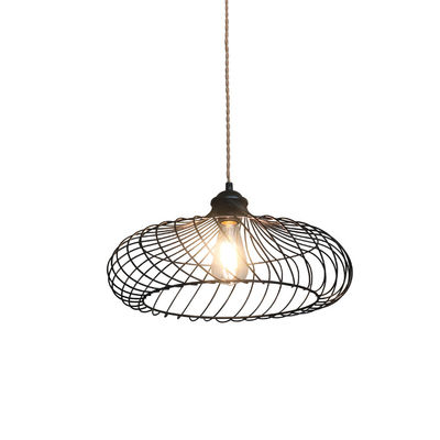 Bambus-Material Industrie-Stil Anhängerlampe mit Stecker und Schalter
