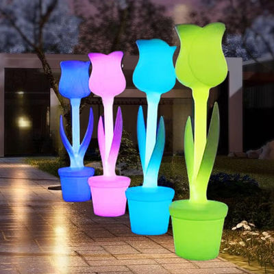 Außen-Wasserdichte Kunststoffstehende Tulpenblütenbodenlampe 50000 Stunden Lebensdauer