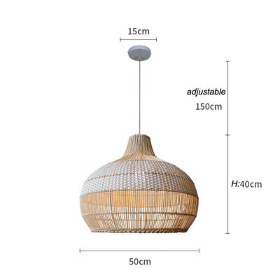 Bambus-Rattan-Hängeleuchte, Wicker-Deckenlampe für Innenhausdekorationen