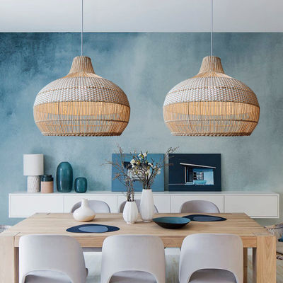 Bambus-Rattan-Hängeleuchte, Wicker-Deckenlampe für Innenhausdekorationen