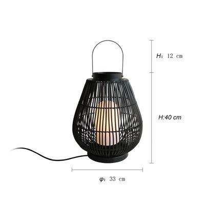 IP44 wasserdichte Gartenlaternen aus Rattan für den Außenlandscape-Boden