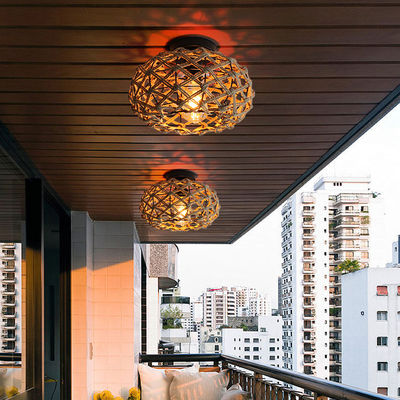Kreative Balkon-Hängeleuchte Retro-Hanf-Seildeckenlicht