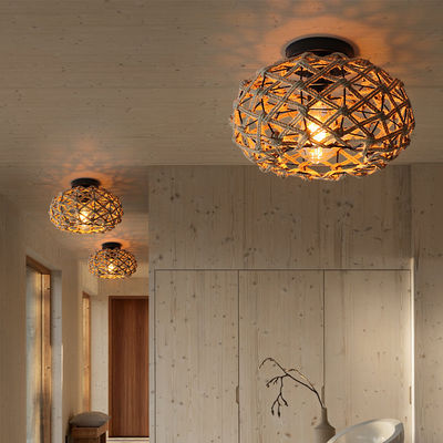 Kreative Balkon-Hängeleuchte Retro-Hanf-Seildeckenlicht