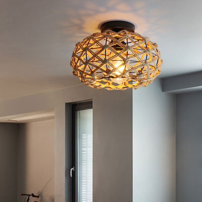 Kreative Balkon-Hängeleuchte Retro-Hanf-Seildeckenlicht