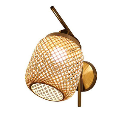 Handgefertigte Rattan-Wandlampen, 3500K Wicker Rattan-Lampe Schaltbetrieb