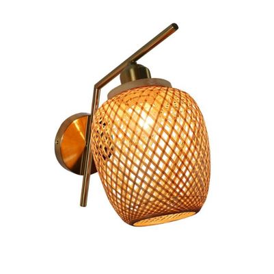 Handgefertigte Rattan-Wandlampen, 3500K Wicker Rattan-Lampe Schaltbetrieb