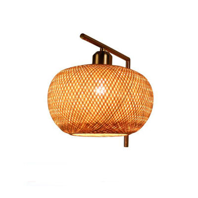 Handgefertigte Rattan-Wandlampen, 3500K Wicker Rattan-Lampe Schaltbetrieb