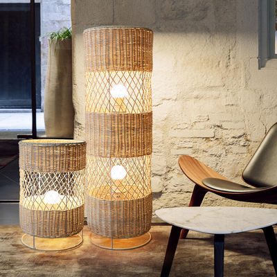 Handgefertigte Led-Rattan-Viker-Bodenlampe Für Wohnzimmerdekoration