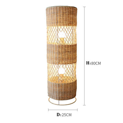 Handgefertigte Led-Rattan-Viker-Bodenlampe Für Wohnzimmerdekoration