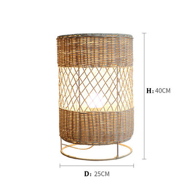 Handgefertigte Led-Rattan-Viker-Bodenlampe Für Wohnzimmerdekoration