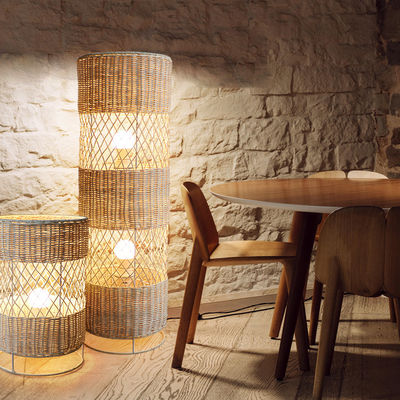 Handgefertigte Led-Rattan-Viker-Bodenlampe Für Wohnzimmerdekoration
