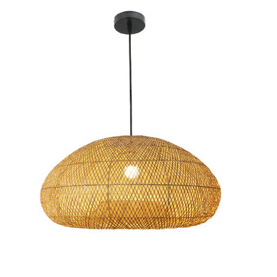 Dekorative Bambus-Rattan-Kronleuchter rund für das Wohnzimmer