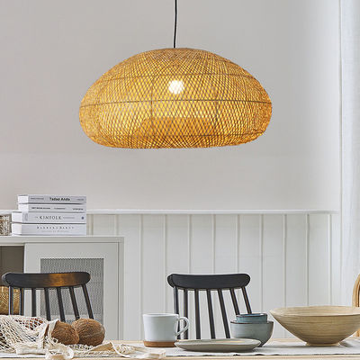 Dekorative Bambus-Rattan-Kronleuchter rund für das Wohnzimmer