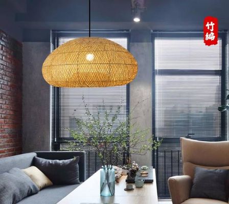 Dekorative Bambus-Rattan-Kronleuchter rund für das Wohnzimmer