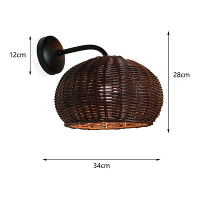 220V Rattan Wandlampe Schatten Hand Stricken Wasserdicht Für den Außenbereich