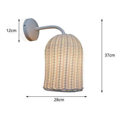 220V Rattan Wandlampe Schatten Hand Stricken Wasserdicht Für den Außenbereich