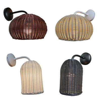220V Rattan Wandlampe Schatten Hand Stricken Wasserdicht Für den Außenbereich