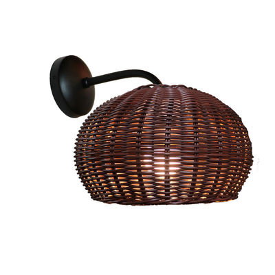 220V Rattan Wandlampe Schatten Hand Stricken Wasserdicht Für den Außenbereich