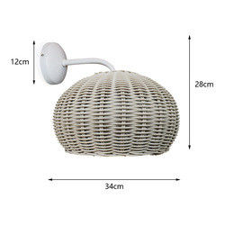 220V Rattan Wandlampe Schatten Hand Stricken Wasserdicht Für den Außenbereich