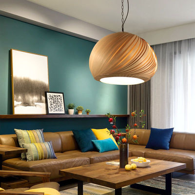 Nordic Kronleuchter Wohnzimmerlampe kreative handgefertigte Holzlampe
