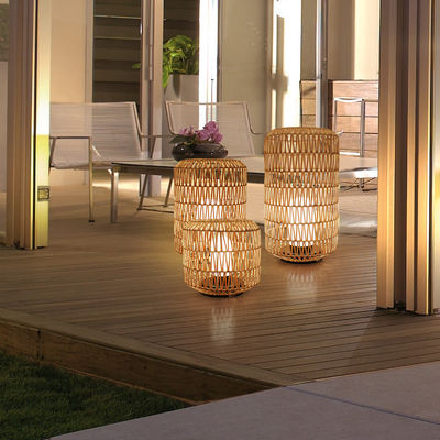 Außenrasen Rattan Garten Laternen IP44 wasserdicht für Hotel
