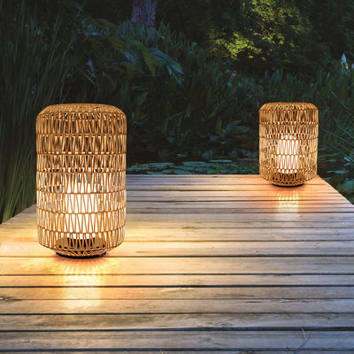 Außenrasen Rattan Garten Laternen IP44 wasserdicht für Hotel