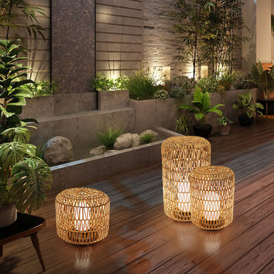 Außenrasen Rattan Garten Laternen IP44 wasserdicht für Hotel