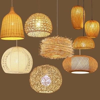 Handgefertigte Moderne Kunst Anhänger Lichter Bambuslampe Restaurant Hotel Rattan Kronleuchter Rattan Anhänger Licht
