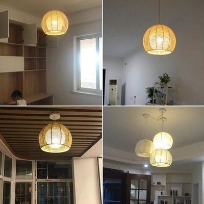 Handgefertigte Moderne Kunst Anhänger Lichter Bambuslampe Restaurant Hotel Rattan Kronleuchter Rattan Anhänger Licht