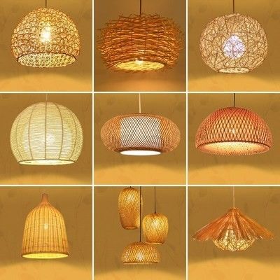 Handgefertigte Moderne Kunst Anhänger Lichter Bambuslampe Restaurant Hotel Rattan Kronleuchter Rattan Anhänger Licht