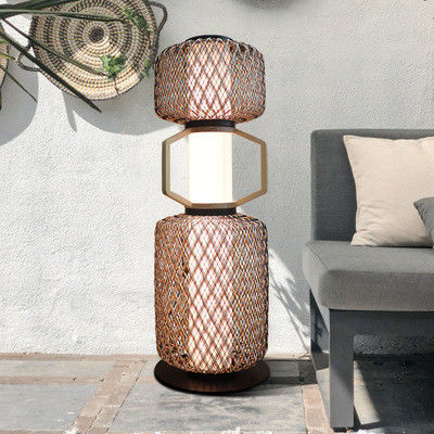 Dekorative Rattan-Standlampe 3500K CCT für Hotel Wohnraum