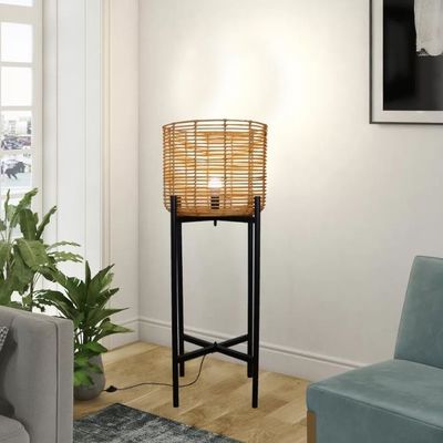 4 Beine Wicker Rattan Fußbodenlampen für das Wohnzimmer Atmosphäre