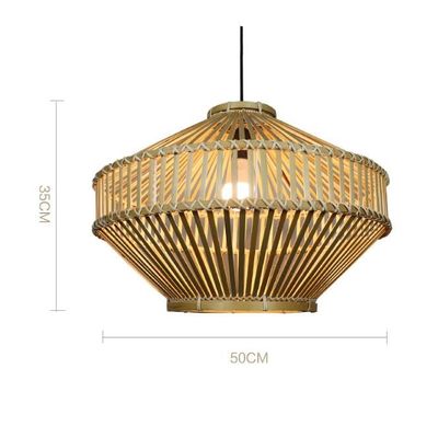 3500K Retro Bambus Gewebter Anhänger Licht Für Innen Wohnzimmer