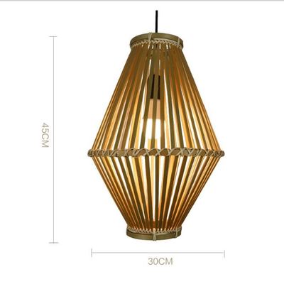 3500K Retro Bambus Gewebter Anhänger Licht Für Innen Wohnzimmer