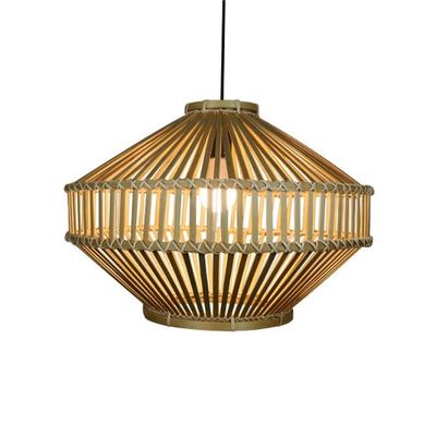 3500K Retro Bambus Gewebter Anhänger Licht Für Innen Wohnzimmer
