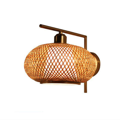 OEM Runde Rattan Wandleuchten, Bambus Rattan Laterne LED Lichtquelle