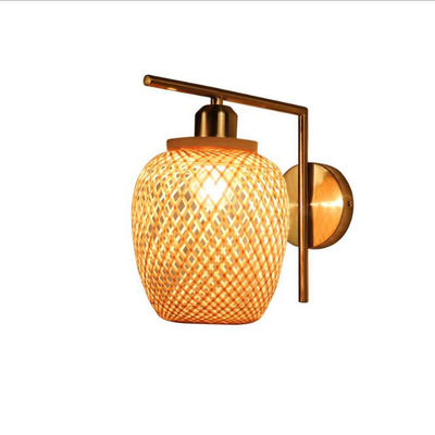 OEM Runde Rattan Wandleuchten, Bambus Rattan Laterne LED Lichtquelle