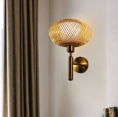 OEM Runde Rattan Wandleuchten, Bambus Rattan Laterne LED Lichtquelle