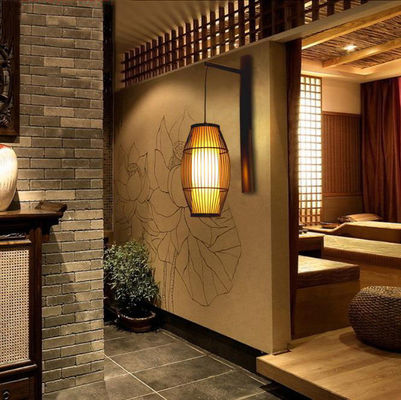 Chinesische Wandlampe aus massivem Holz - Hotel Bambus-Korridorlampe -Antike Bambus Laterne Wandlampe
