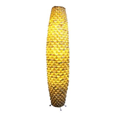 Bambus Woven Boden Rattan Lampe 3500K für Wohnzimmer Wohnzimmer