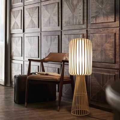 Bamboo-Weaving Rattan-Bodenlampe für Wohnzimmer im Teehaus