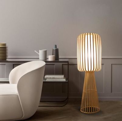 Bamboo-Weaving Rattan-Bodenlampe für Wohnzimmer im Teehaus