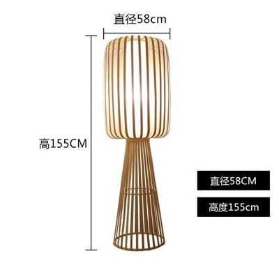 Bamboo-Weaving Rattan-Bodenlampe für Wohnzimmer im Teehaus