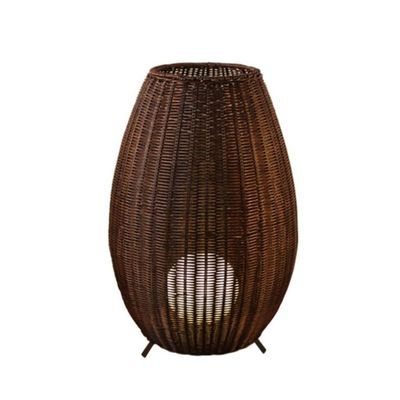 Rattan Hotel moderne Dekoration führte schwarze Stehlampe Außen Rattan Stativ Fußbodenlampe